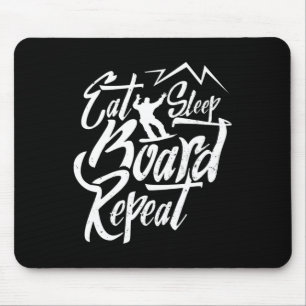 Eat Sleep Board Repeat Snowboarder Snowboarding Sn Mouse Mat