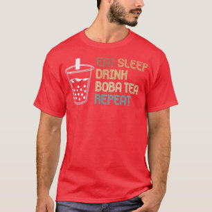 Eat Sleep Boba Tea Repeat Bubble Tea 875 T-Shirt