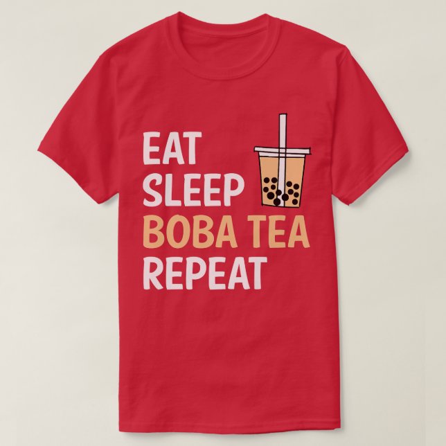 Eat Sleep Boba Tea Repeat Bubble Tea Premium  T-Shirt (Design Front)