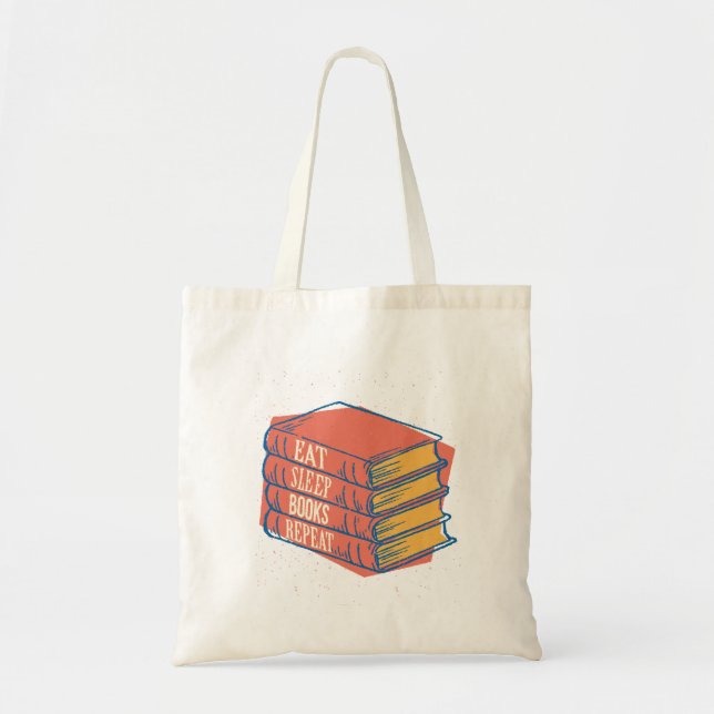 Eat Sleep Books Repeat Tote Bag (Front)