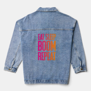 Eat Sleep Boom Repeat - Festival Tee Denim Jacket