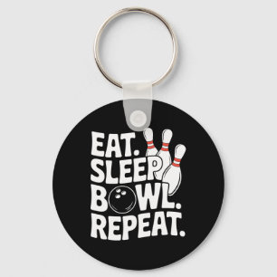 Eat Sleep Bowl Repeat 1 Key Ring