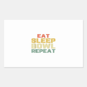eat sleep bowl repeat bowling bowler gift rectangular sticker