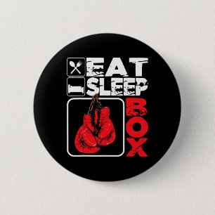 Eat Sleep Box - Boxing Lover Gym Boxer Kickboxing 6 Cm Round Badge