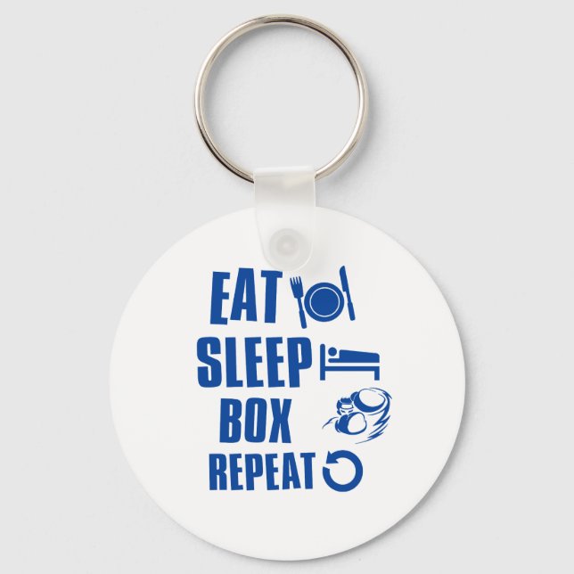 Eat sleep box key ring (Front)