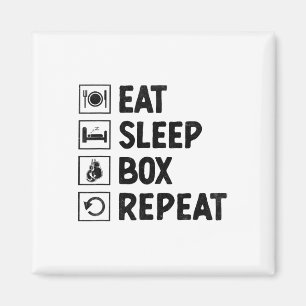 Eat Sleep Box Repeat Boxer Sports Strength Athlete Magnet