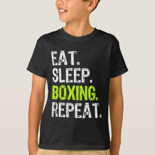 Eat Sleep Boxing Repeat Box Coach Fan Funny  T-Shirt