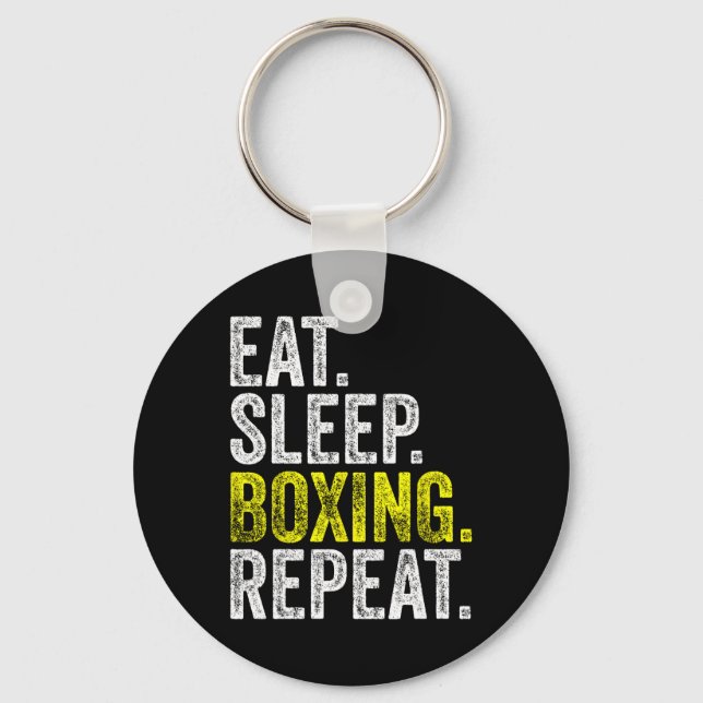 Eat Sleep Boxing Repeat Boxer Fighter Fighting Wor Key Ring (Front)