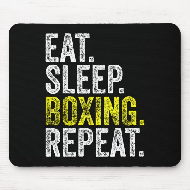 Eat Sleep Boxing Repeat Boxer Fighter Fighting Wor Mouse Mat (Front)