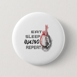 Eat Sleep Boxing Repeat Boxing Enthusiast 6 Cm Round Badge