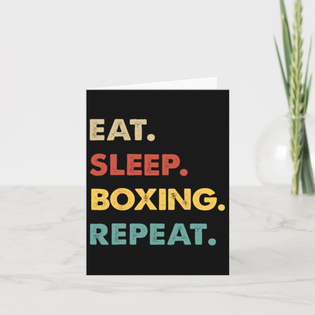 Eat Sleep Boxing Repeat Funny Boxing Lover  Card (Front)