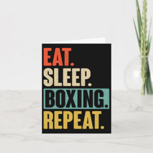 Eat Sleep Boxing Repeat - Funny Retro Vintage Boxi Card