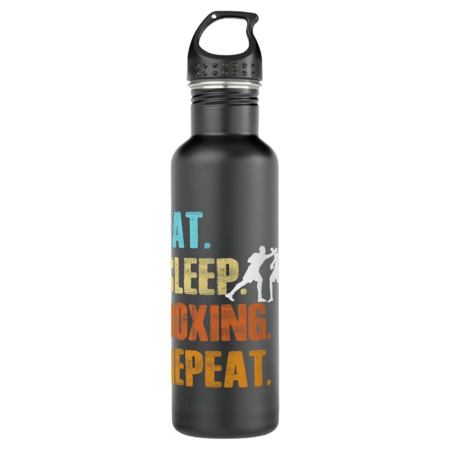 Eat Sleep Boxing Repeat Funny Sports Boxer 710 Ml Water Bottle (Front)