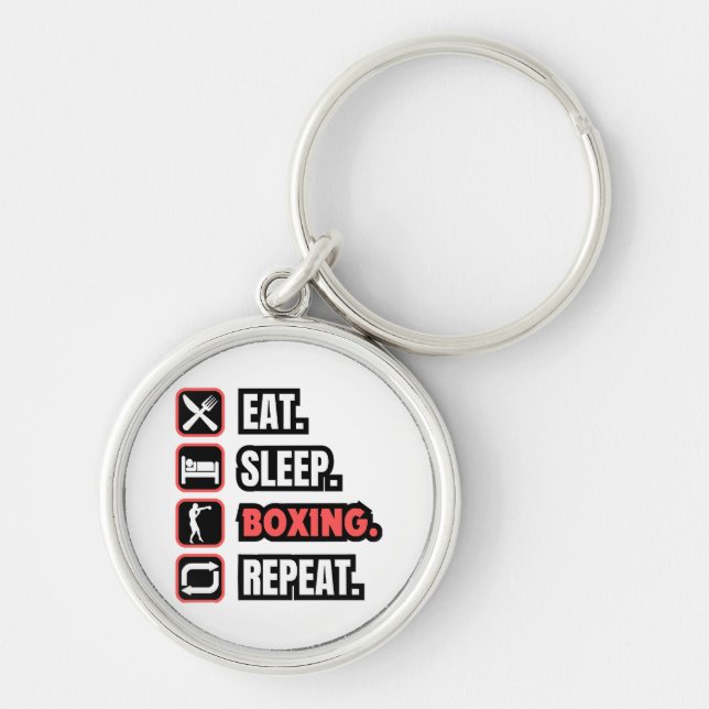 Eat Sleep Boxing Repeat Key Ring (Front)