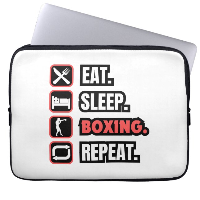 Eat Sleep Boxing Repeat Laptop Sleeve (Front)