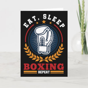 Eat Sleep Boxing Repeat Mma Kickboxing Boxer Card