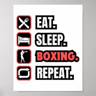 Eat Sleep Boxing Repeat Poster