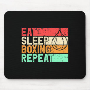 Eat Sleep Boxing Repeat Retro Mma Fighter Kickboxi Mouse Mat