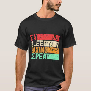 Eat Sleep Boxing Repeat Retro Mma Fighter Kickboxi T-Shirt