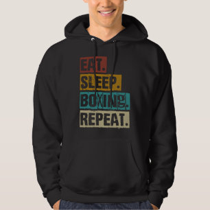 Eat Sleep Boxing Repeat Retro Vintage Boxing Boxer Hoodie