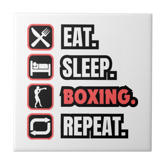 Eat Sleep Boxing Repeat Tile (Front)