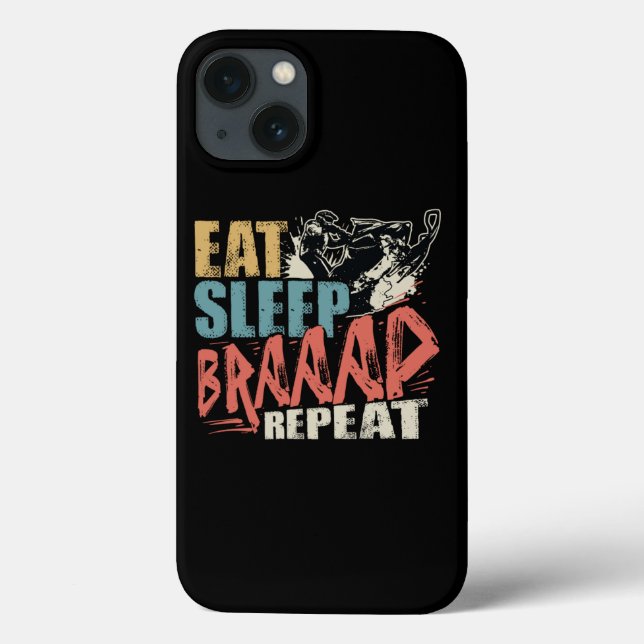 Eat Sleep Braap Repeat Snowmobile Rider Case-Mate iPhone Case (Back)