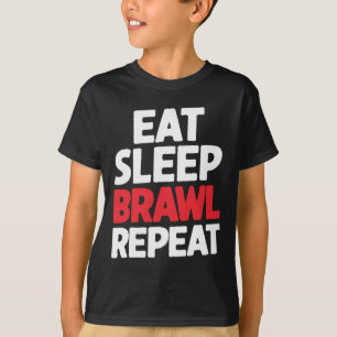Eat Sleep Brawl Repeat Funny Stars Video Gamer T-Shirt
