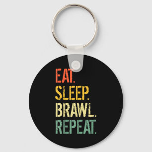 Eat Sleep Brawl Repeat Stars Funny Video Gamer Gam Key Ring