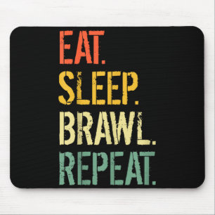Eat Sleep Brawl Repeat Stars Funny Video Gamer Gam Mouse Mat