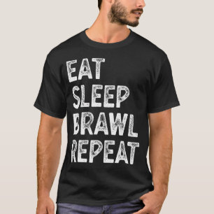 Eat Sleep Brawl Repeat Stars Funny Video Gamer Gam T-Shirt