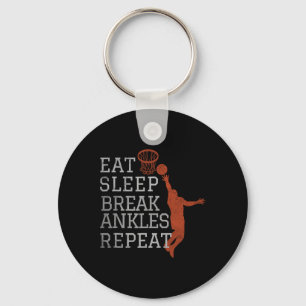 Eat Sleep Break Ankles Repeat Sketll Funny  Key Ring