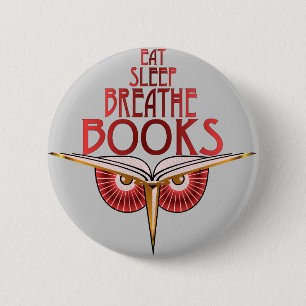 Eat Sleep Breathe Books Button