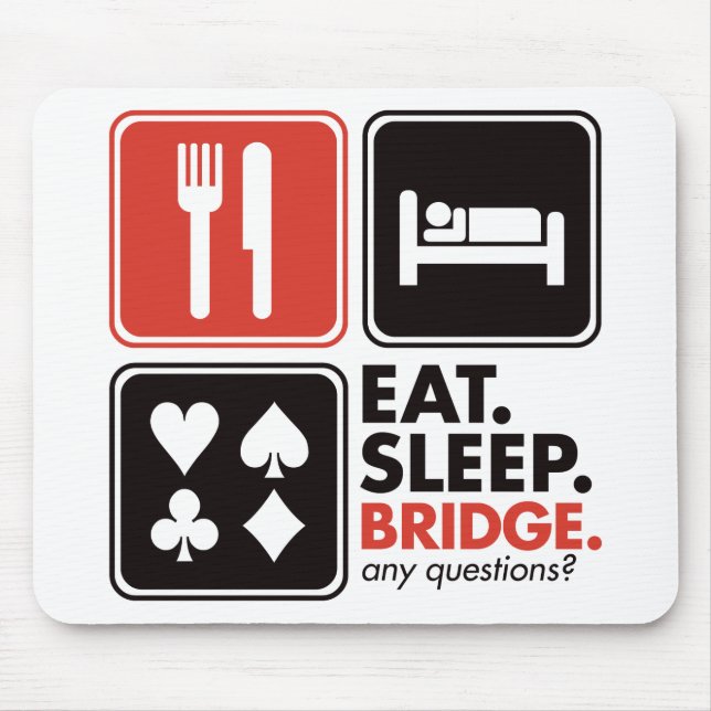 Eat Sleep Bridge Mouse Mat (Front)