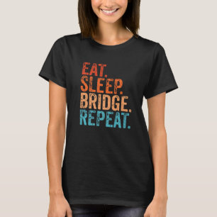 Eat Sleep Bridge Repeat Vintage Funny Bridge Game T-Shirt