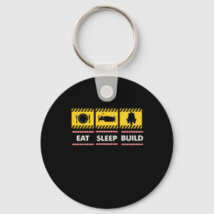 Eat Sleep Build Toy Brick Key Ring