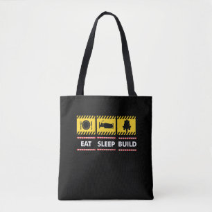 Eat Sleep Build Toy Brick Tote Bag