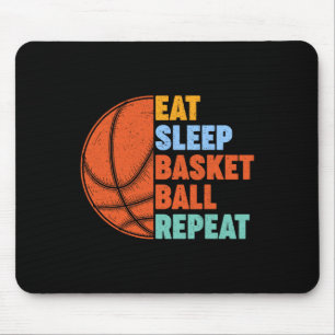 Eat Sleep Bysketbyll Repeat For Men Teens Boys Gir Mouse Mat