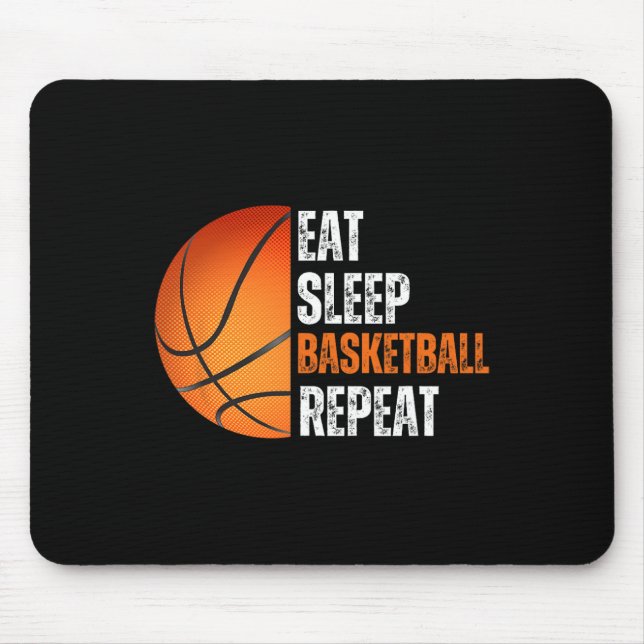 Eat Sleep Bysketbyll Repeat Gift For Bysketbyll Fa Mouse Mat (Front)