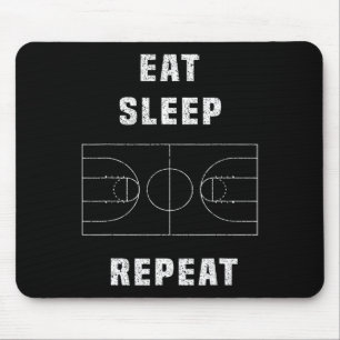 Eat Sleep Bysketbyll Repeat Mouse Mat
