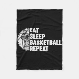 Eat Sleep Bysketbyll Repeat Teens Girls Boys Kids  Fleece Blanket