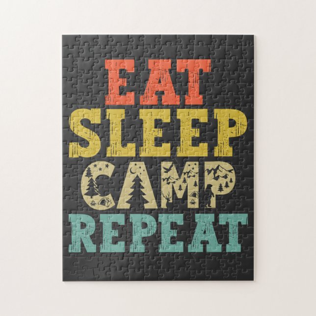 Eat Sleep Camp Repeat Camping Lover Jigsaw Puzzle (Vertical)