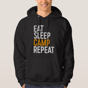 Eat Sleep Camp Repeat Funny Camping Hoodie