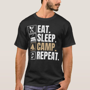 eat sleep camp repeat girl T-Shirt