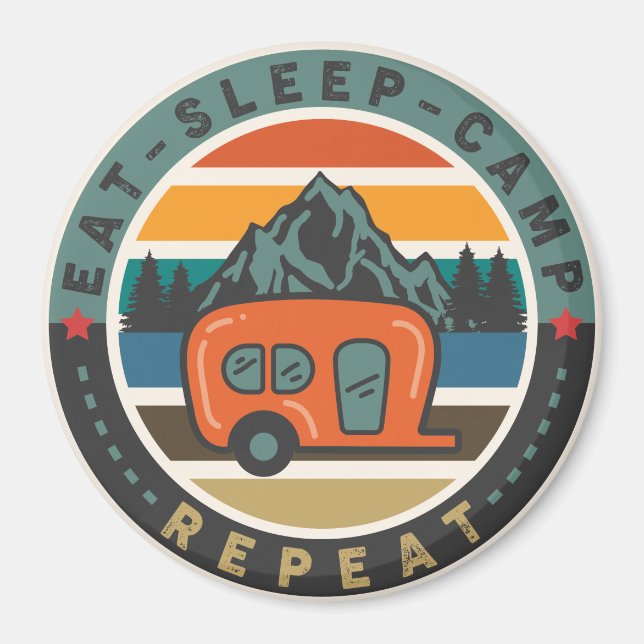Eat, Sleep, Camp - Repeat Magnet (Front)