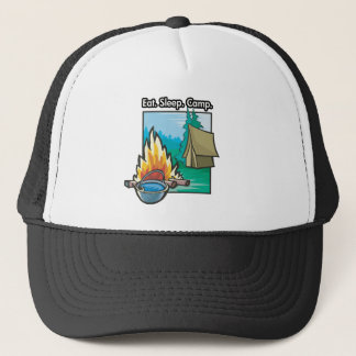 Eat, Sleep, Camp Trucker Hat
