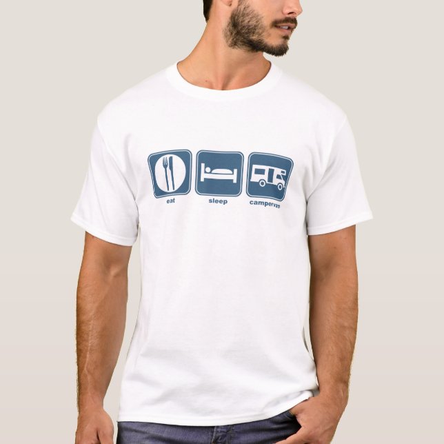eat, sleep, campervan T-Shirt (Front)