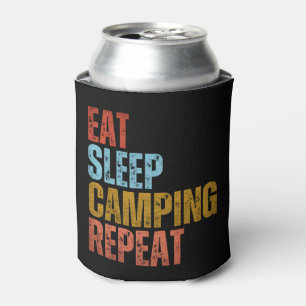 EAT SLEEP CAMPING REPEAT CAN COOLER