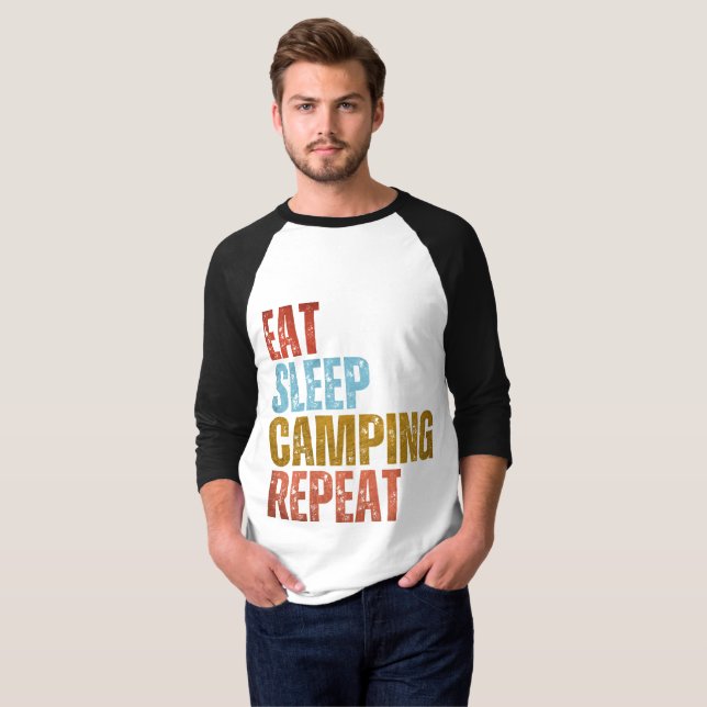 EAT SLEEP CAMPING REPEAT T-Shirt (Front Full)