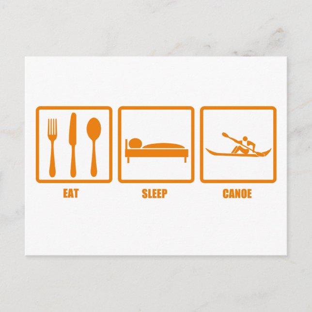 Eat Sleep Canoe Postcard (Front)