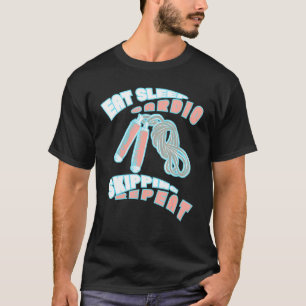 Eat Sleep Cardio Skipping Repeat Gym Boxing T-Shirt